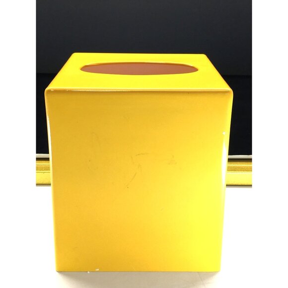 Acrylic Tissue Box Cover Square Yellow Minimalist Design Made In Japan - Picture 10 of 12